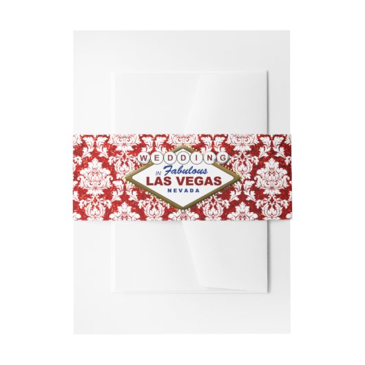 Het Collectie Glitter Damask Las Vegas Wedding Uitnodigingen Wikkel (Voorkant Voorbeeld)