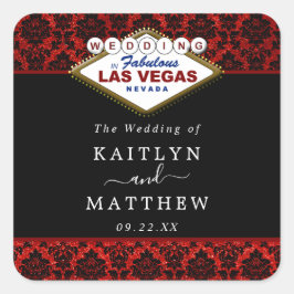 Het Collectie Glitter Damask Las Vegas Wedding Vierkante Sticker
