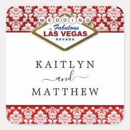 Het Collectie Glitter Damask Las Vegas Wedding Vierkante Sticker