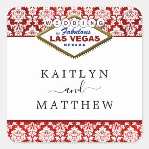 Het Collectie Glitter Damask Las Vegas Wedding Vierkante Sticker
