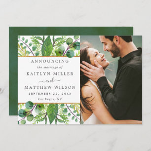 Het Collectie Greenery & Gold Wedding Aankondiging