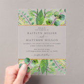 Het Collectie Greenery & Gold Wedding Acryl Uitnodigingen (Insitu (Draagbaar))
