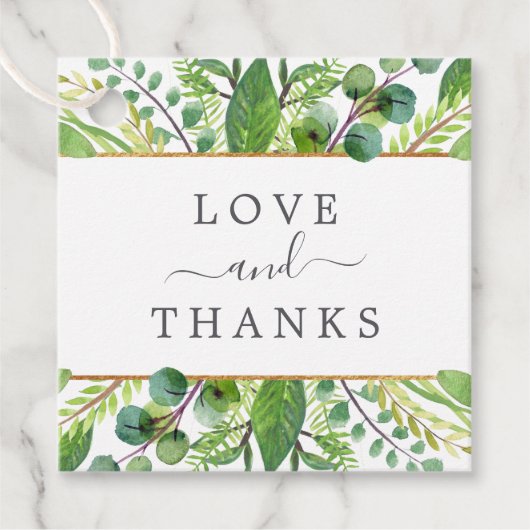 Het Collectie Greenery & Gold Wedding Bedankjes Labels (Voorkant)