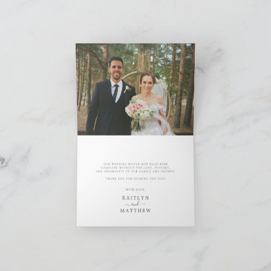 Het Collectie Greenery & Gold Wedding Bedankkaart (Binnen)