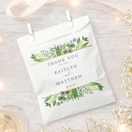 Het Collectie Greenery & Gold Wedding Bedankzakje (Geknipt)