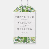 Het Collectie Greenery & Gold Wedding Cadeaulabel (Voorkant)