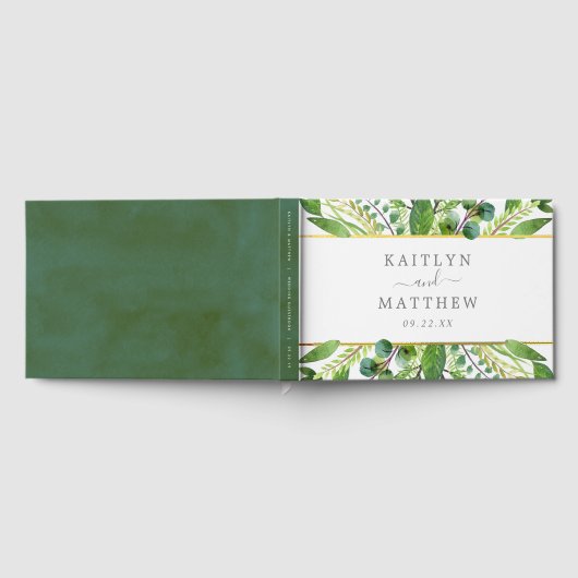 Het Collectie Greenery & Gold Wedding Gastenboek (Volledig)