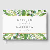 Het Collectie Greenery & Gold Wedding Gastenboek (Voorkant)