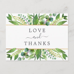 Het Collectie Greenery & Gold Wedding Hartelijk da Aankondigingskaart