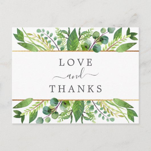 Het Collectie Greenery & Gold Wedding Hartelijk da Aankondigingskaart (Voorkant)