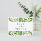 Het Collectie Greenery & Gold Wedding Hartelijk da Aankondigingskaart (Staand voorkant)