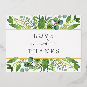 Het Collectie Greenery & Gold Wedding Hartelijk da Folie Uitnodiging Briefkaart