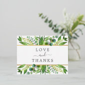 Het Collectie Greenery & Gold Wedding Hartelijk da Folie Uitnodiging Briefkaart (Staand Voorkant)