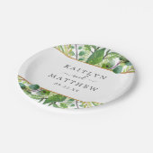 Het Collectie Greenery & Gold Wedding Papieren Bordje (Gekanteld)