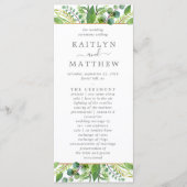 Het Collectie Greenery & Gold Wedding Programmakaart (Voorkant)