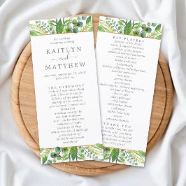 Het Collectie Greenery & Gold Wedding Programmakaart