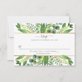 Het Collectie Greenery & Gold Wedding RSVP Kaartje
