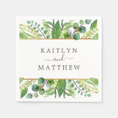 Het Collectie Greenery & Gold Wedding Servet (Voorkant)