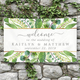 Het Collectie Greenery & Gold Wedding Spandoek
