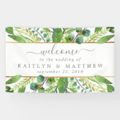 Het Collectie Greenery & Gold Wedding Spandoek (Horizontaal)