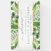 Het Collectie Greenery & Gold Wedding Spandoek (Verticaal)