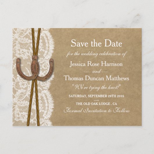 Het Collectie Kraft, Lace en Hoefijzer Aankondigingskaart (Voorkant)