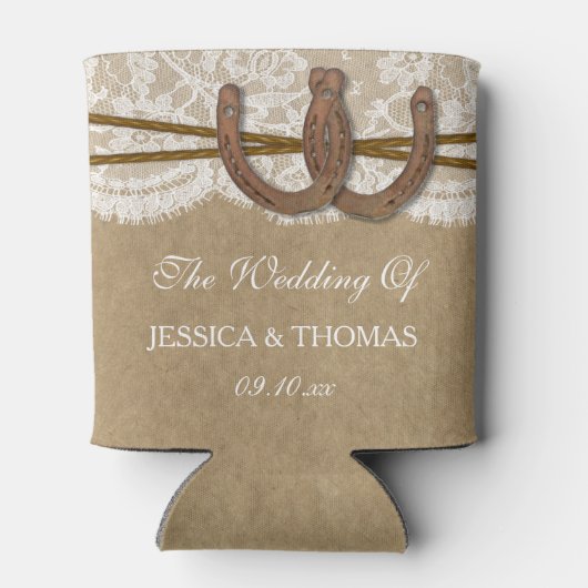 Het Collectie Kraft, Lace en Hoefijzer Wedding Blikjeskoeler (Achterkant)