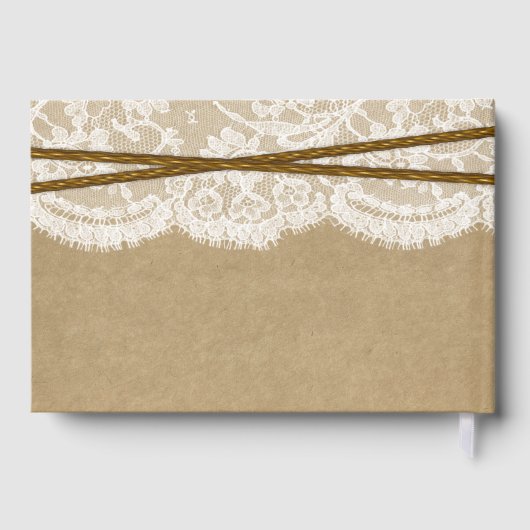 Het Collectie Kraft, Lace en Hoefijzer Wedding Gastenboek (Achterkant)