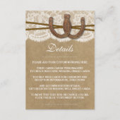 Het Collectie Kraft, Lace en Hoefijzer Wedding Informatiekaartje (Voorkant)
