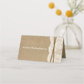 Het Collectie Kraft, Lace en Hoefijzer Wedding Plaatskaartje (Achterkant)