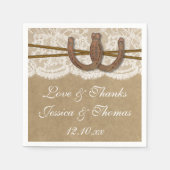 Het Collectie Kraft, Lace en Hoefijzer Wedding Servetten (Voorkant)