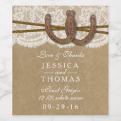 Het Collectie Kraft, Lace en Hoefijzer Wijn Etiket (Enkel label)