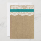 Het Collectie Kraft, Lace & Sunflower - Blauwgroen Kaart (Achterkant)