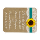 Het Collectie Kraft, Lace & Sunflower - Blauwgroen Magneet (Horizontaal)