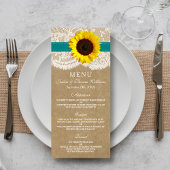 Het Collectie Kraft, Lace & Sunflower - Blauwgroen Menu