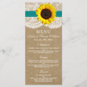 Het Collectie Kraft, Lace & Sunflower - Blauwgroen Menu (Voorkant)