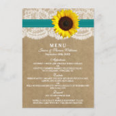 Het Collectie Kraft, Lace & Sunflower - Blauwgroen Menu (Voorkant)