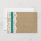 Het Collectie Kraft, Lace & Sunflower - Blauwgroen RSVP Kaartje (Achterkant)