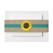 Het Collectie Kraft, Lace & Sunflower - Blauwgroen Uitnodigingen Wikkel (Voorkant Voorbeeld)