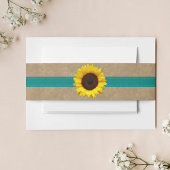 Het Collectie Kraft, Lace & Sunflower - Blauwgroen Uitnodigingen Wikkel