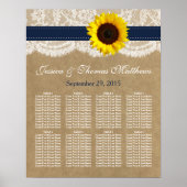 Het Collectie Kraft, Lace & Sunflower - Navy Blue Poster (Voorkant)