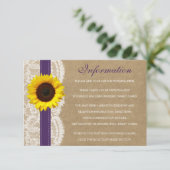 Het Collectie Kraft, Lace & Sunflower - Paars Informatiekaartje (Staand voorkant)
