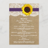 Het Collectie Kraft, Lace & Sunflower - Paars Menu (Voorkant)