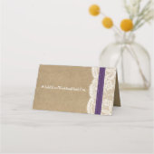 Het Collectie Kraft, Lace & Sunflower - Paars Plaatskaartje (Achterkant)