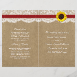 Het Collectie Kraft, Lace & Sunflower - Rood