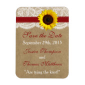 Het Collectie Kraft, Lace & Sunflower - Rood Magneet (Verticaal)