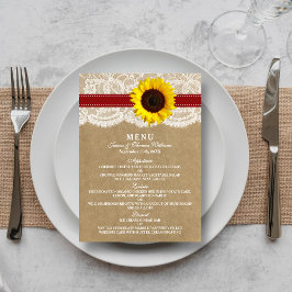 Het Collectie Kraft, Lace & Sunflower - Rood Menu