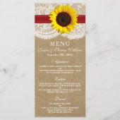 Het Collectie Kraft, Lace & Sunflower - Rood Menu (Voorkant)