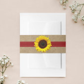 Het Collectie Kraft, Lace & Sunflower - Rood Uitnodigingen Wikkel
