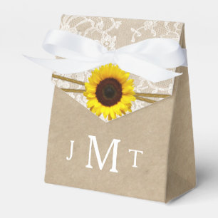Het Collectie Kraft, Lace & Sunflower Wedding Bedankdoosjes